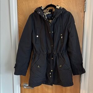 AJ Armani Jeans Black Women’s Parka Coat, Size Medium